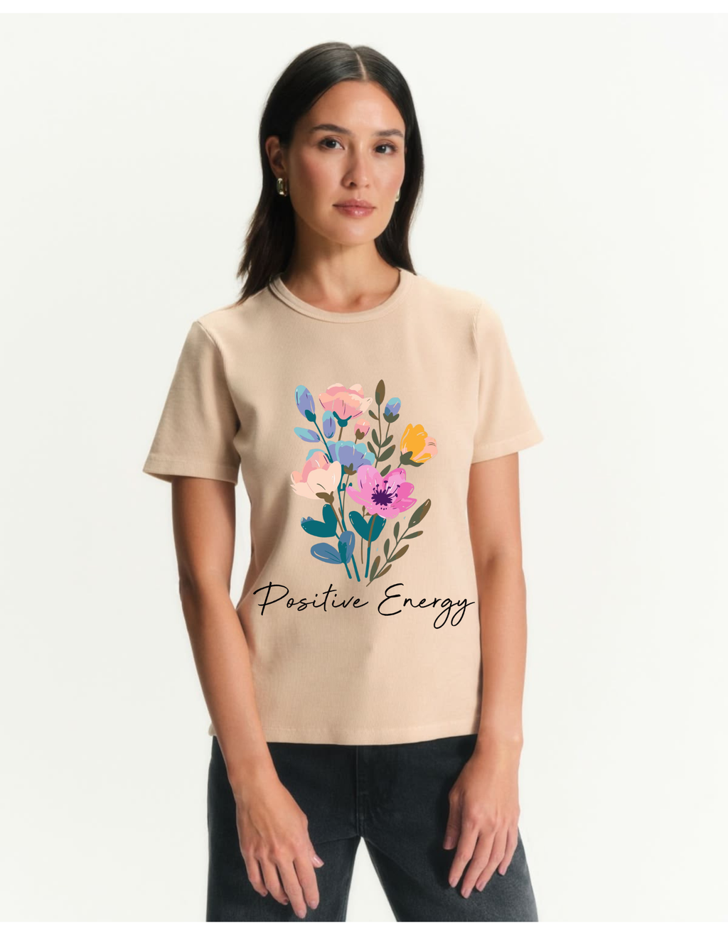 Positive Energy Only – Stay Bright, Stay Confident Women’s Motivational T-shirt