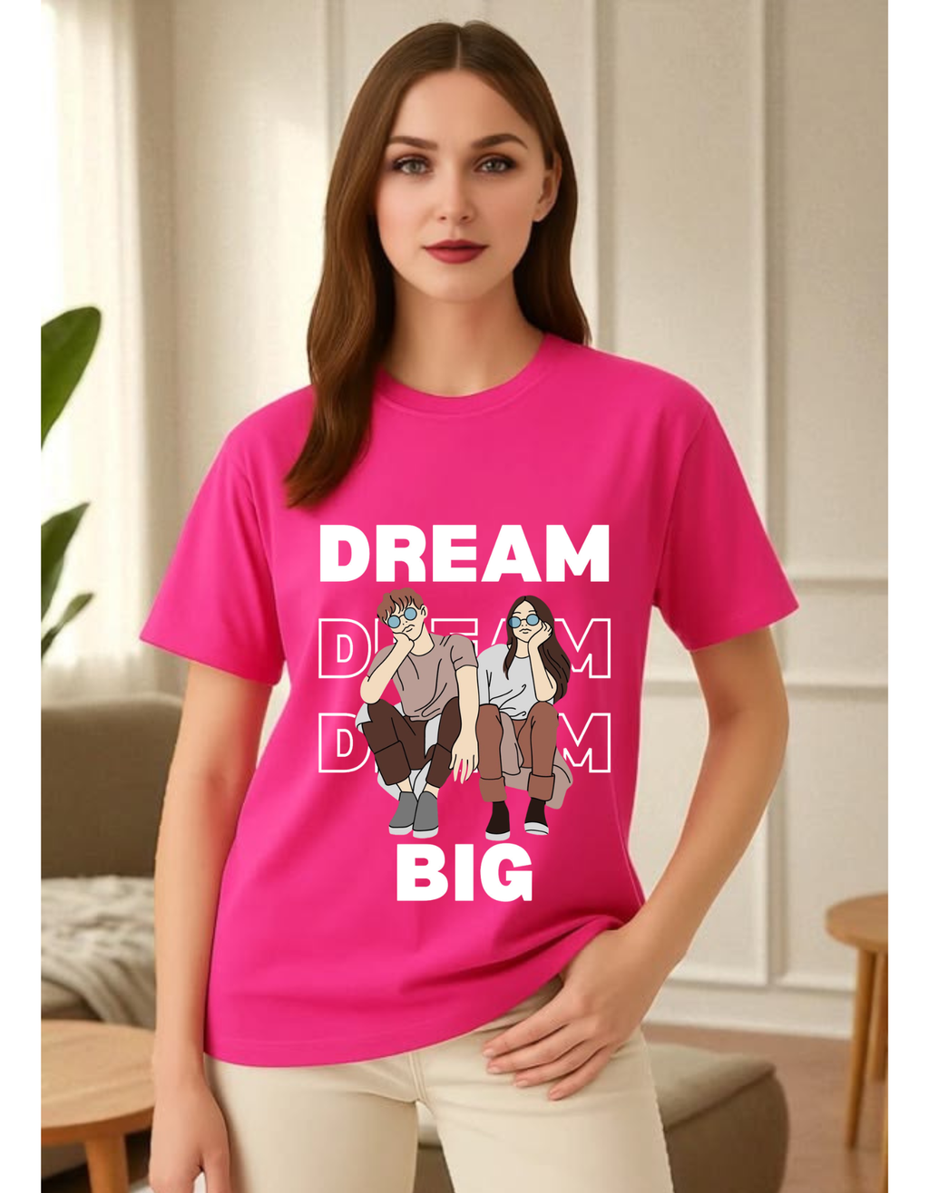 Dream Big — Motivational Cotton T-shirt For Women’s