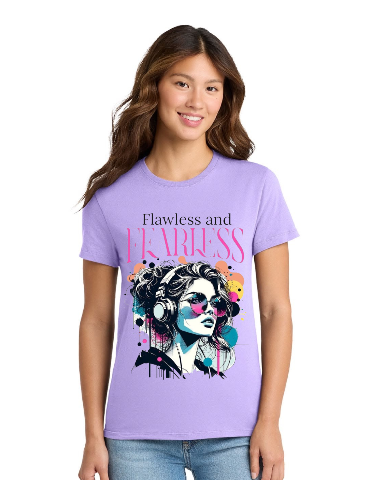 Flawless & Fearless — Graphic Cotton T-shirt For Women's