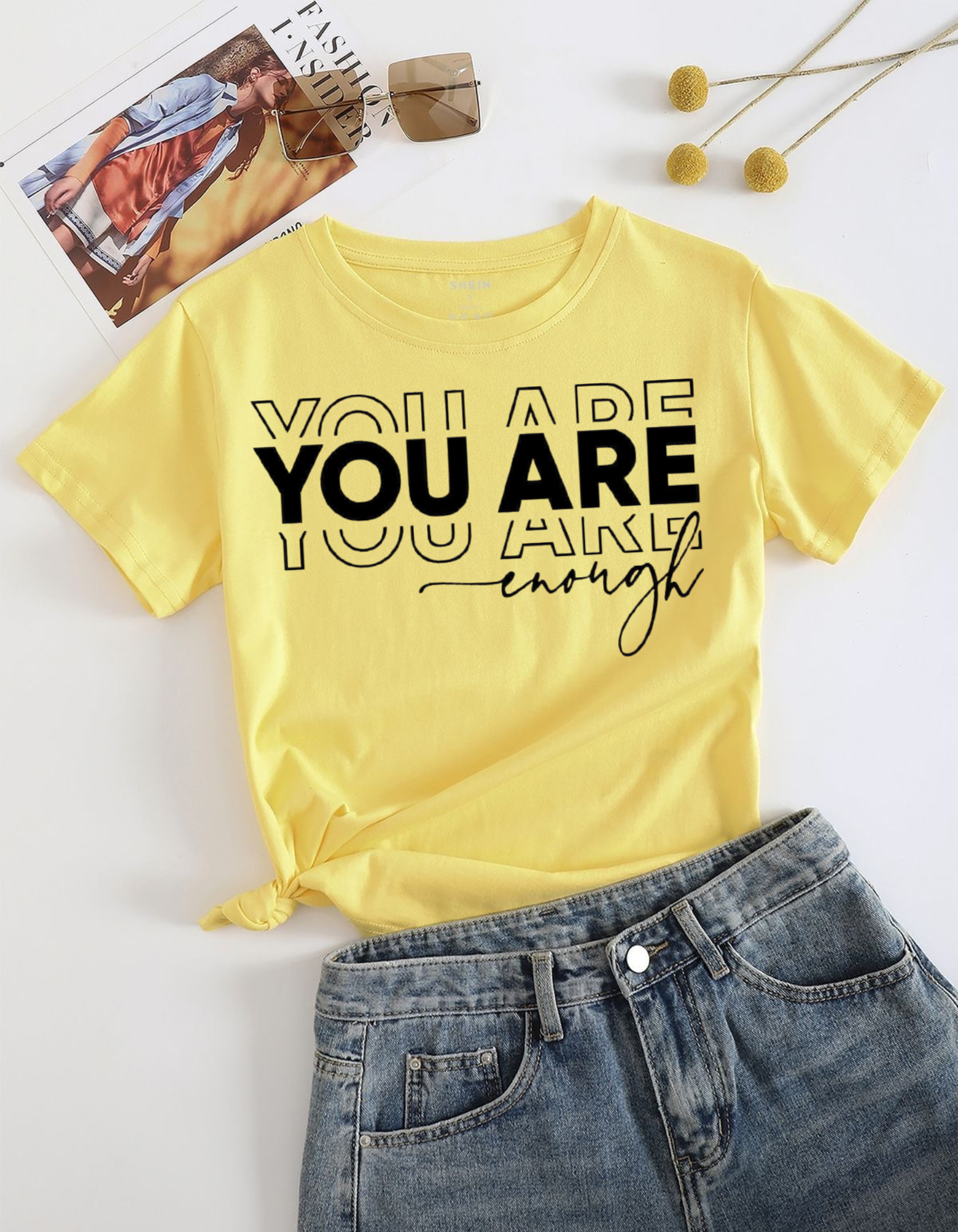 You Are Enough Graphic Stylish Cotton T-shirt Design For Women’s
