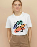 Paws Print Women’s Round Neck Animal Lover T-Shirt