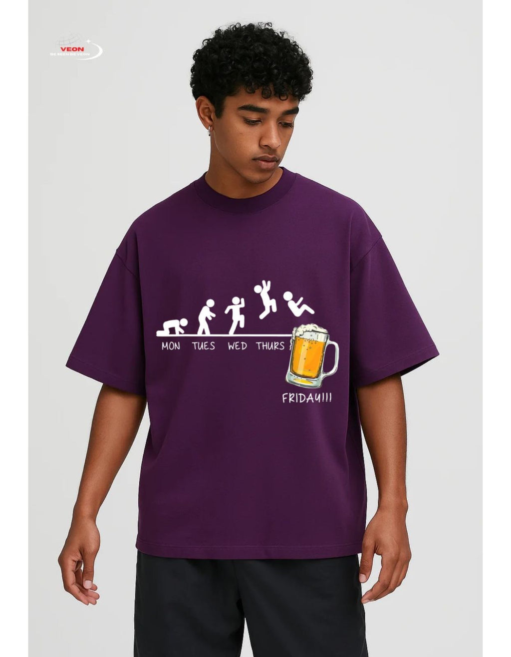 Weekend Mood Activated Cotton Unisex Round Neck T-shirt