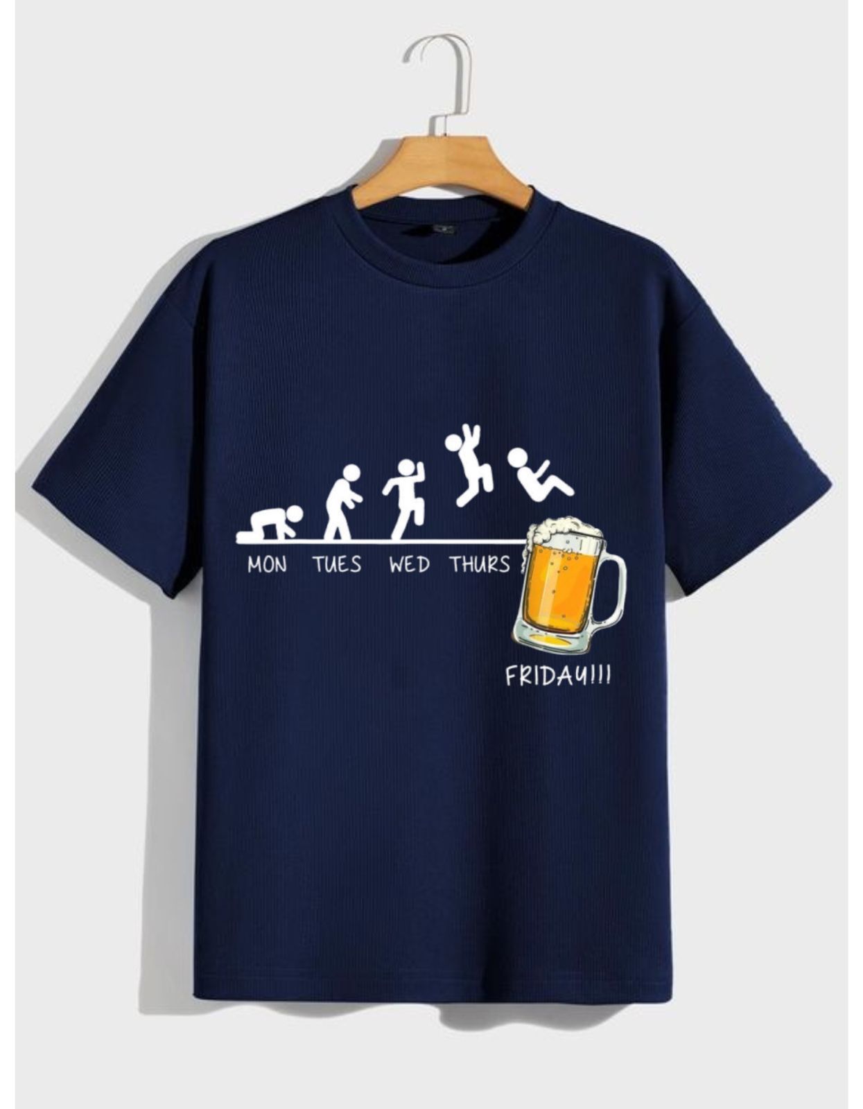 Weekend Mood Activated Cotton Unisex Round Neck T-shirt