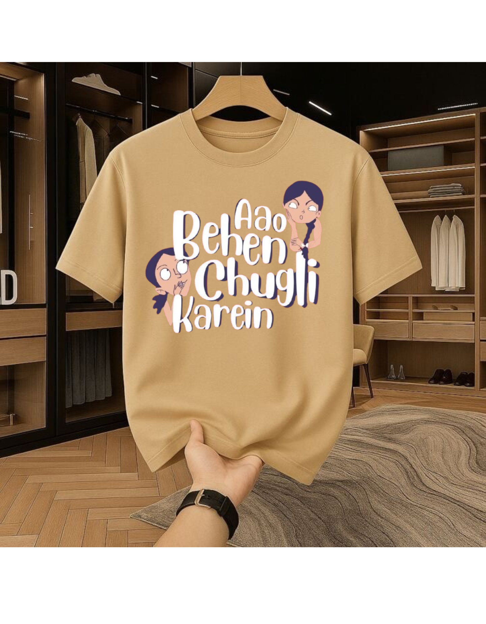 Aao Behen, Chugli Karein Stylish Graphic T-shirt For Women’s