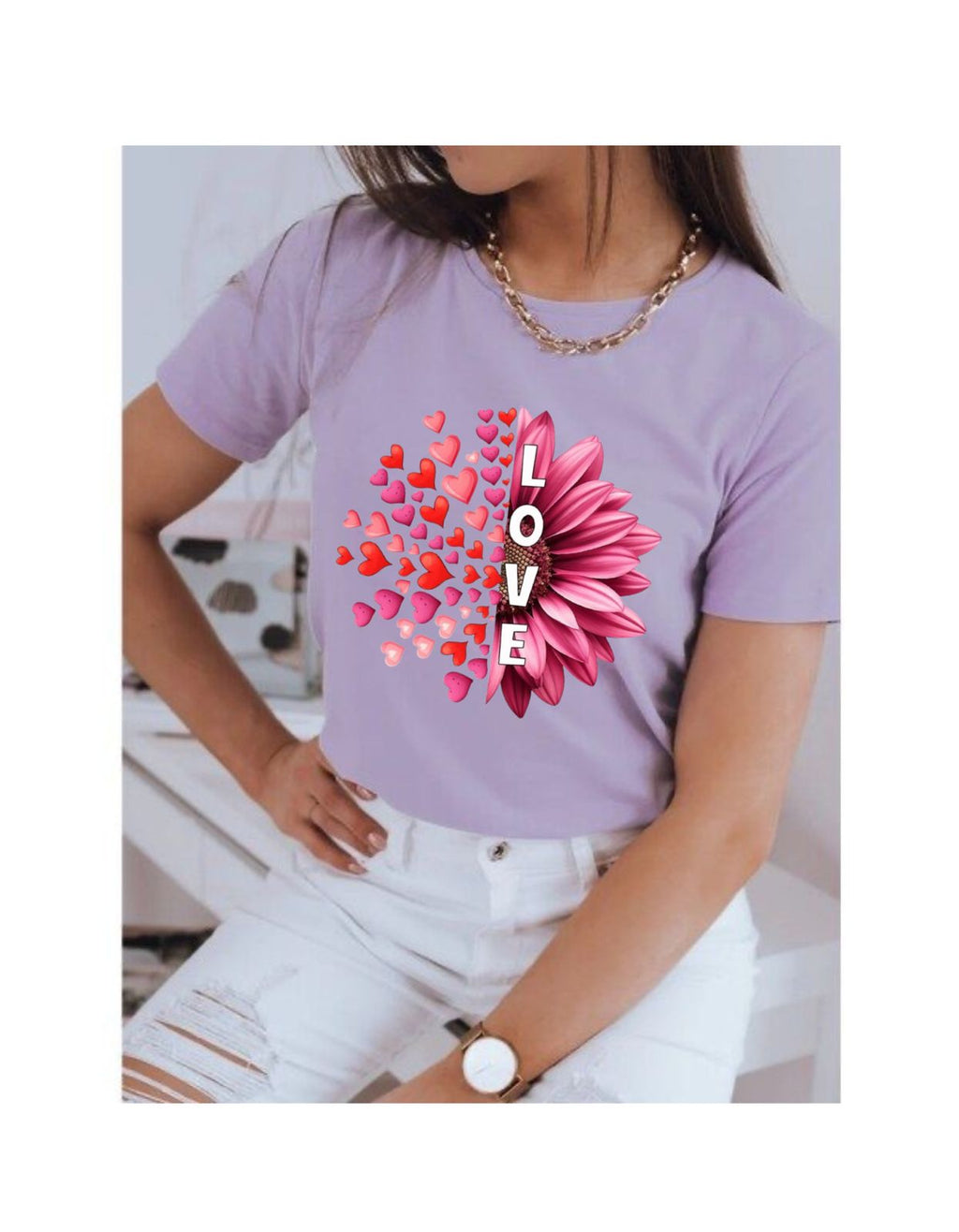 Pure Love – Elegant Women’s Printed T-Shirt
