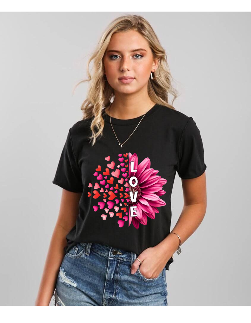 Pure Love – Elegant Women’s Printed T-Shirt