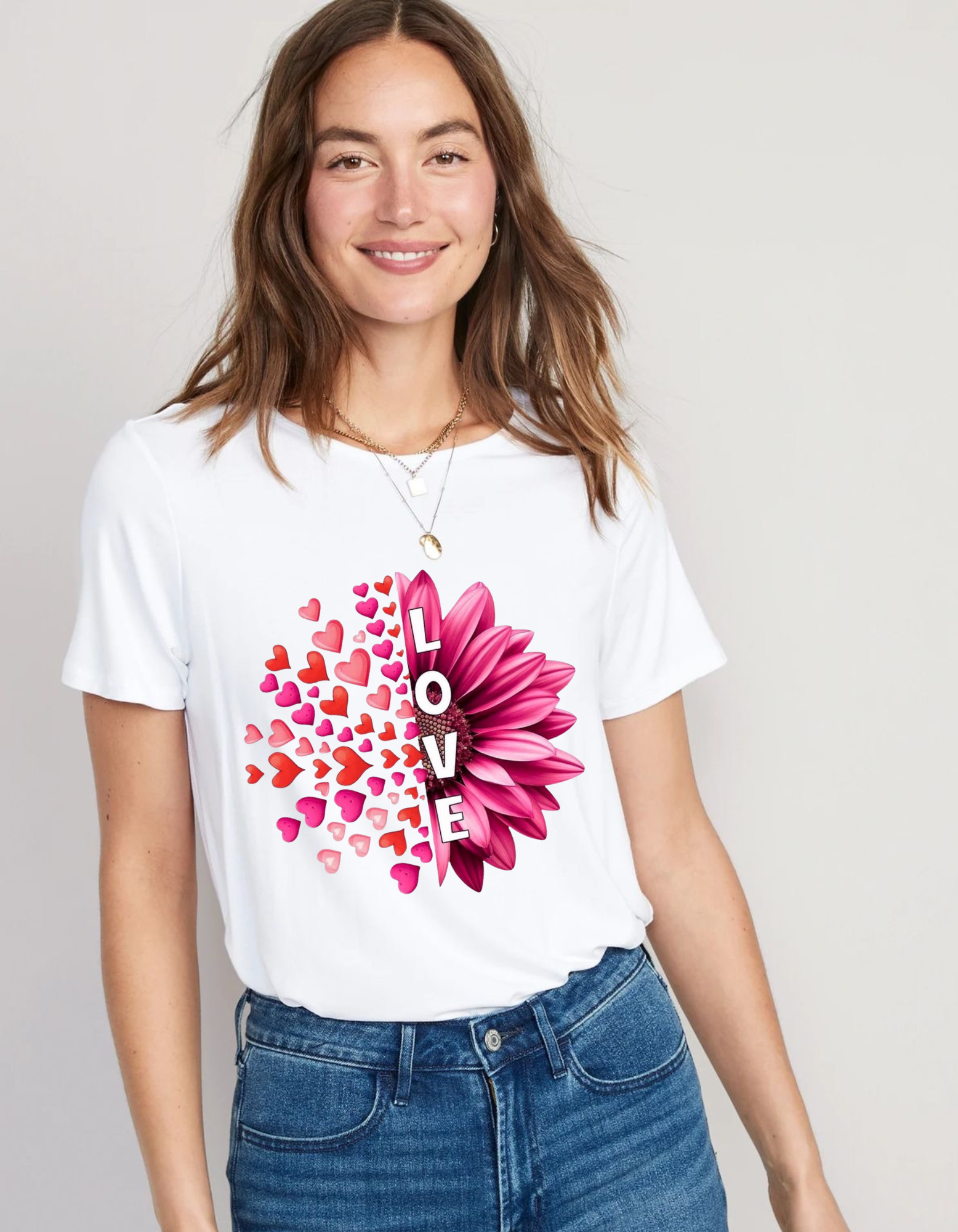 Pure Love – Elegant Women’s Printed T-Shirt