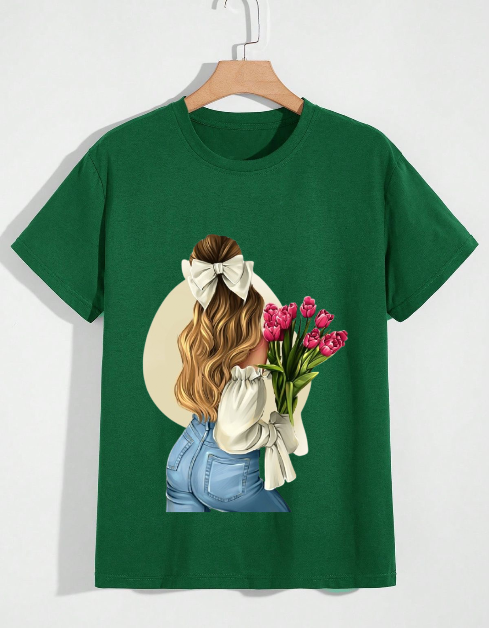 Flower Girl Aesthetic Cotton T-Shirt for Women’s