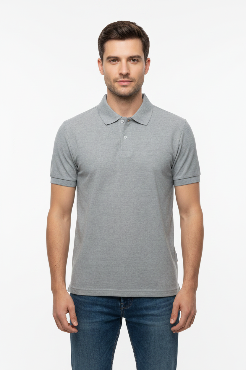 Solid Neck Pure Cotton Unisex Plain Polo T-shirt