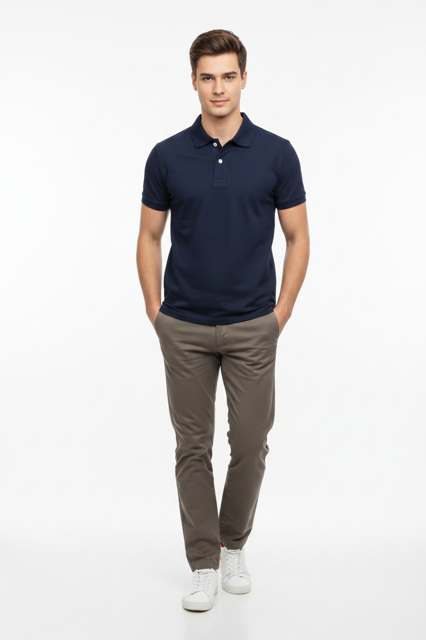 Solid Neck Pure Cotton Unisex Plain Polo T-shirt
